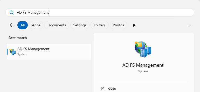 AD FS Management